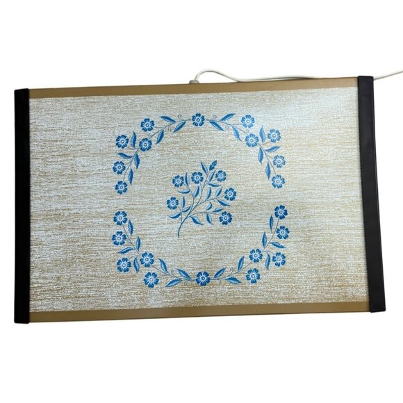 Vintage Warm-O-Tray Electric Food Warmer With Blue Floral Design By Atlantic Pre - Picture 2 of 14